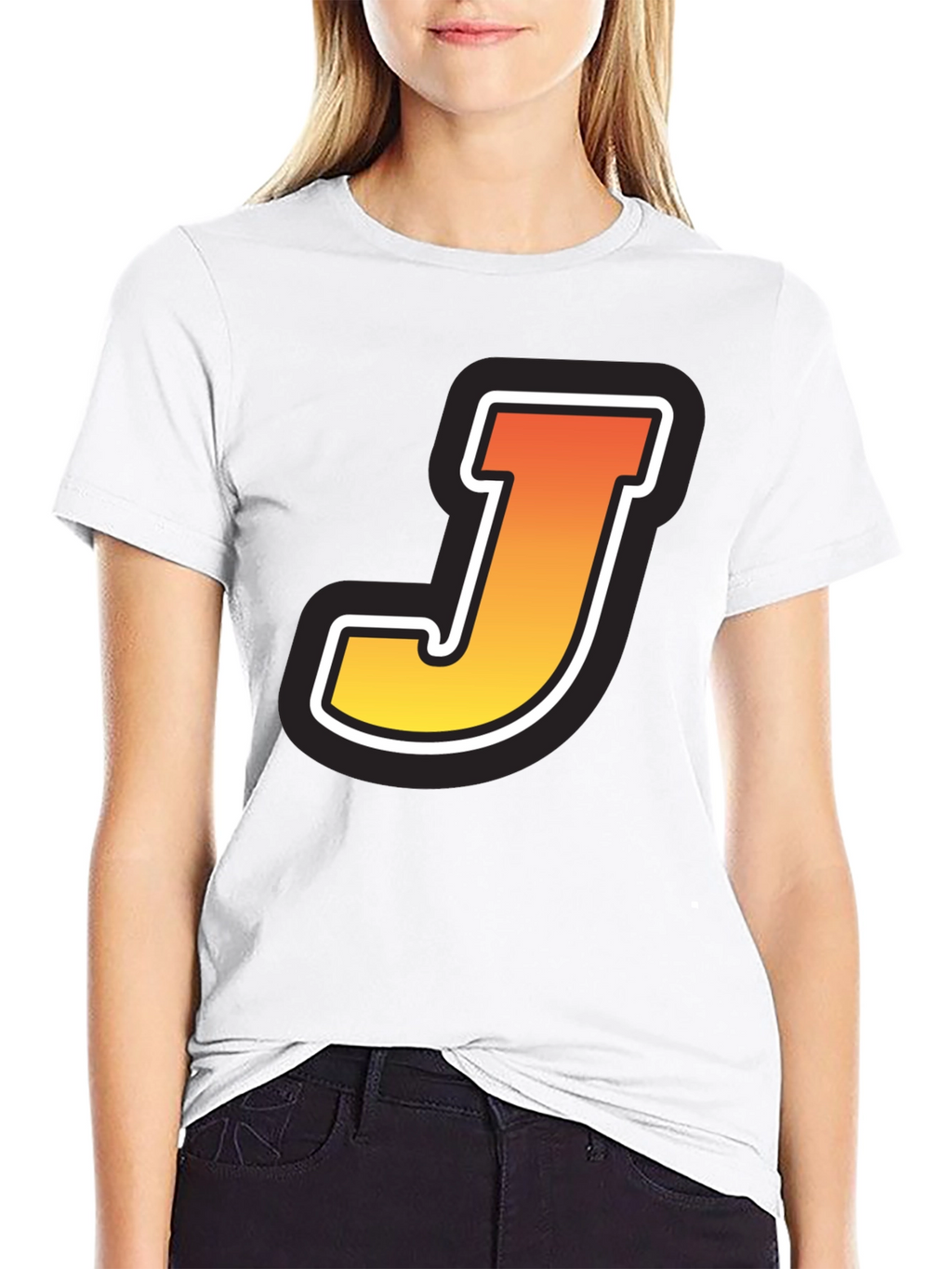 Gradient J Graphic Black T-Shirt