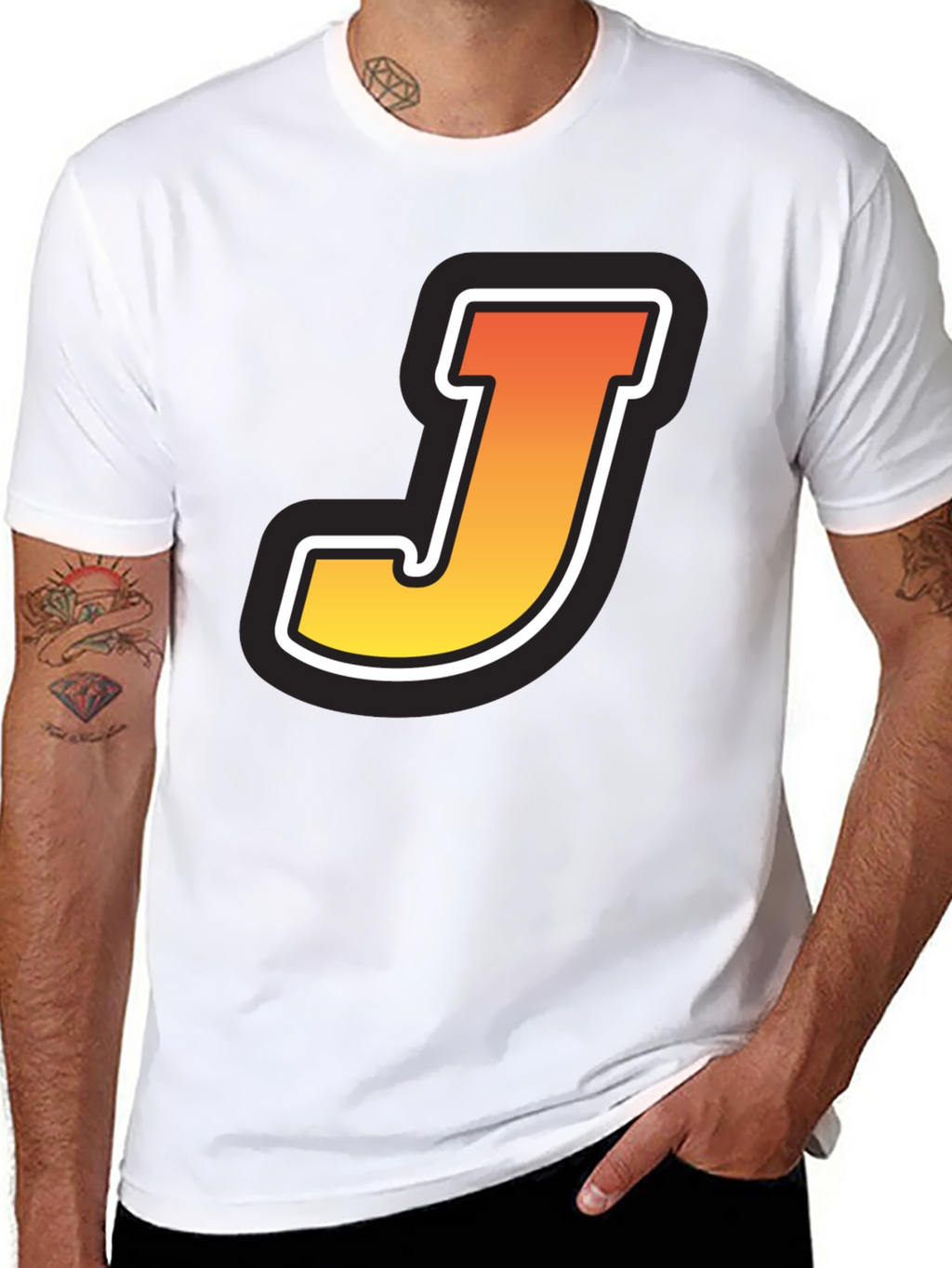 Gradient J Graphic Black T-Shirt