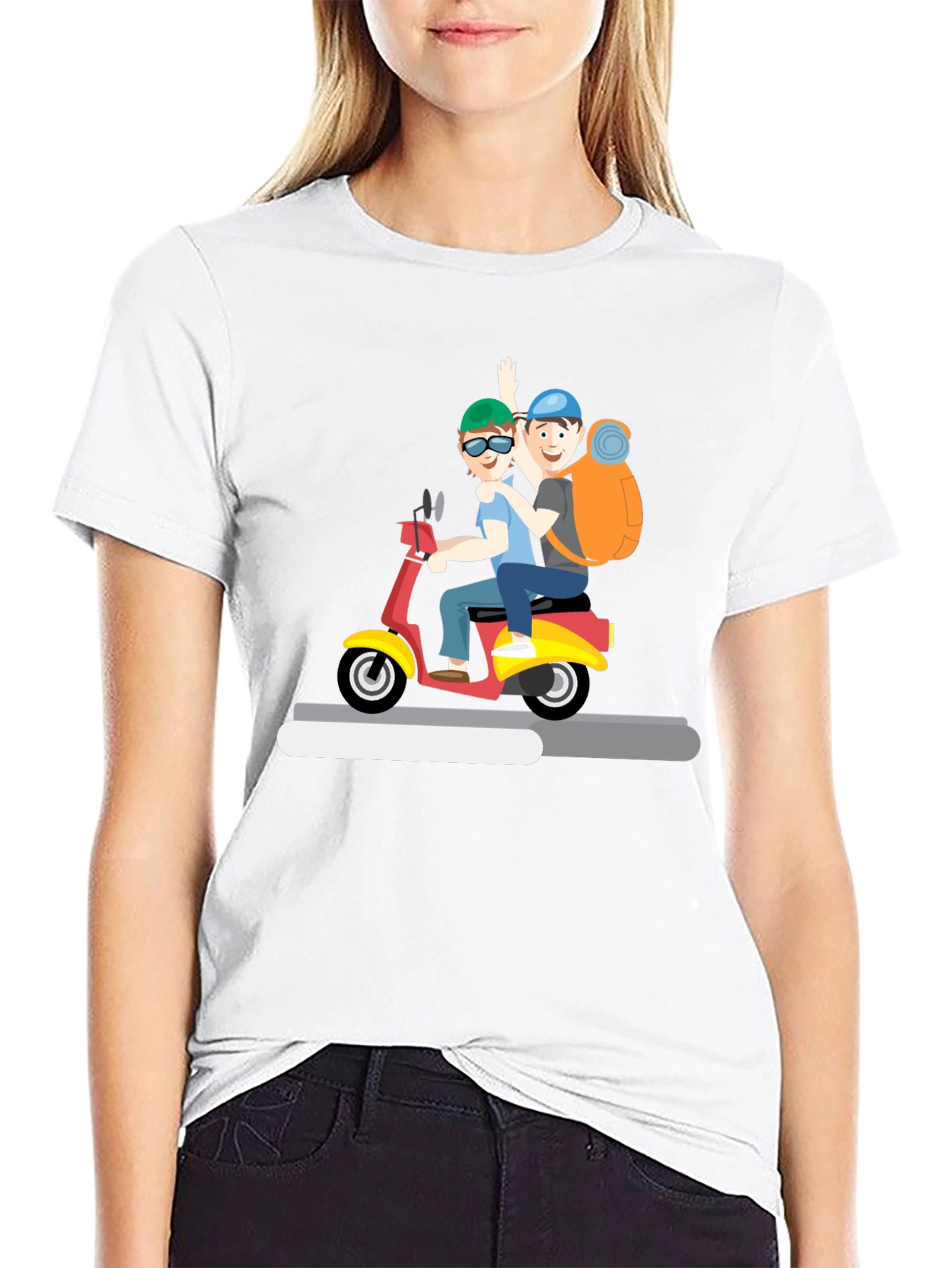 Cartoon Scooter Ride T-Shirt