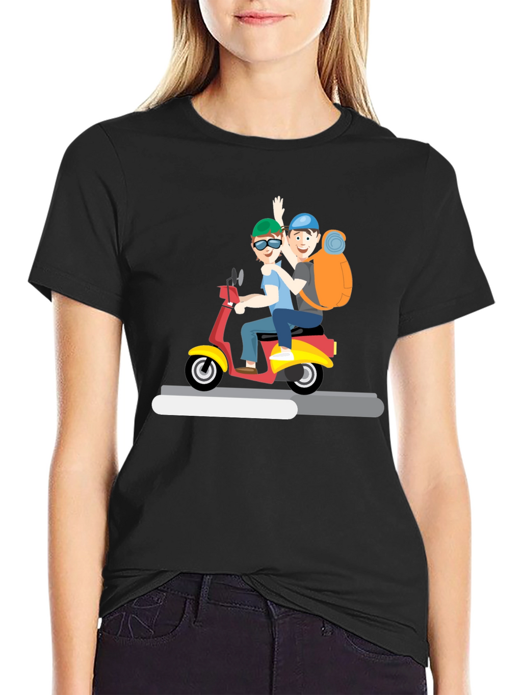 Cartoon Scooter Ride T-Shirt