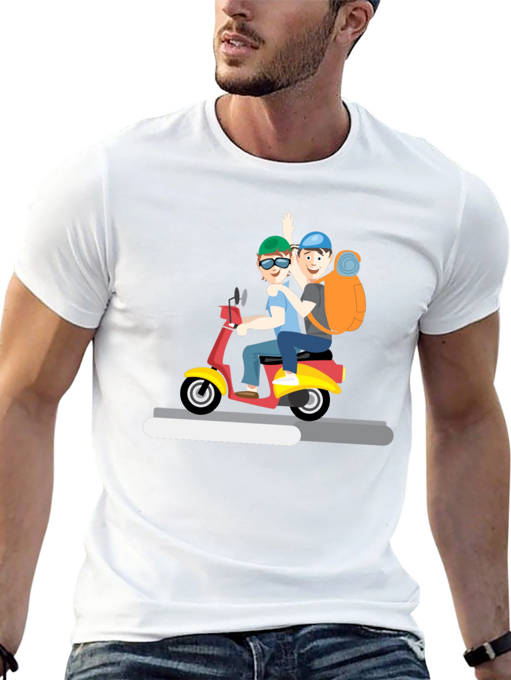 Cartoon Scooter Ride T-Shirt