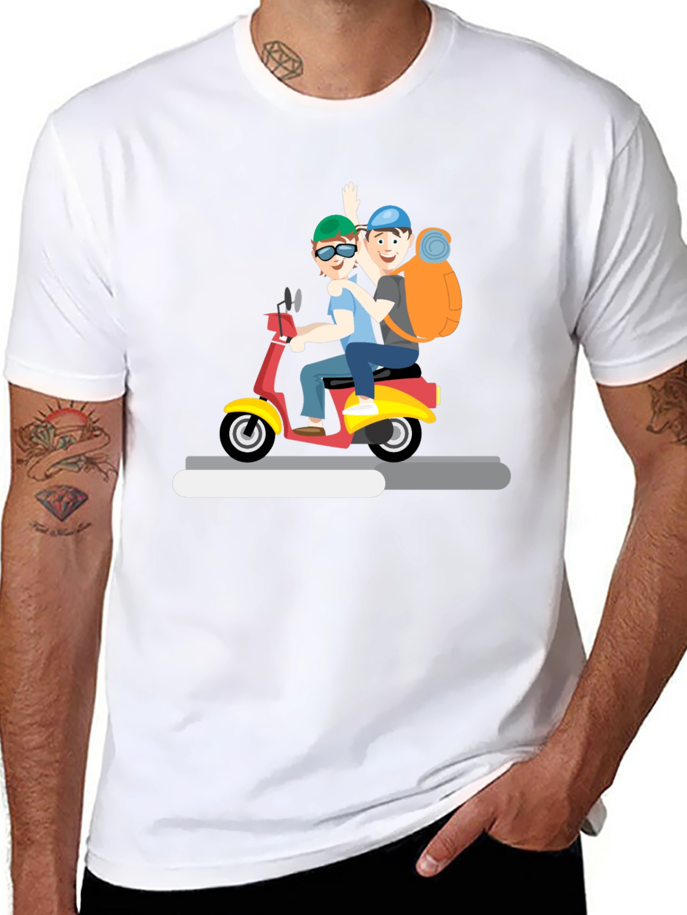 Cartoon Scooter Ride T-Shirt