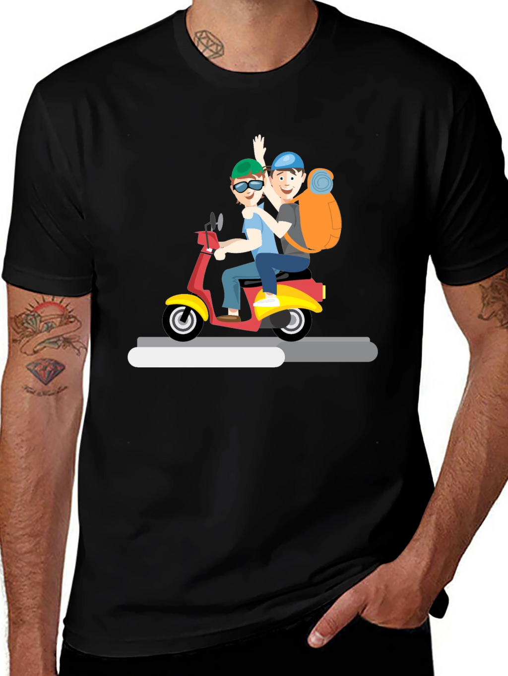 Cartoon Scooter Ride T-Shirt
