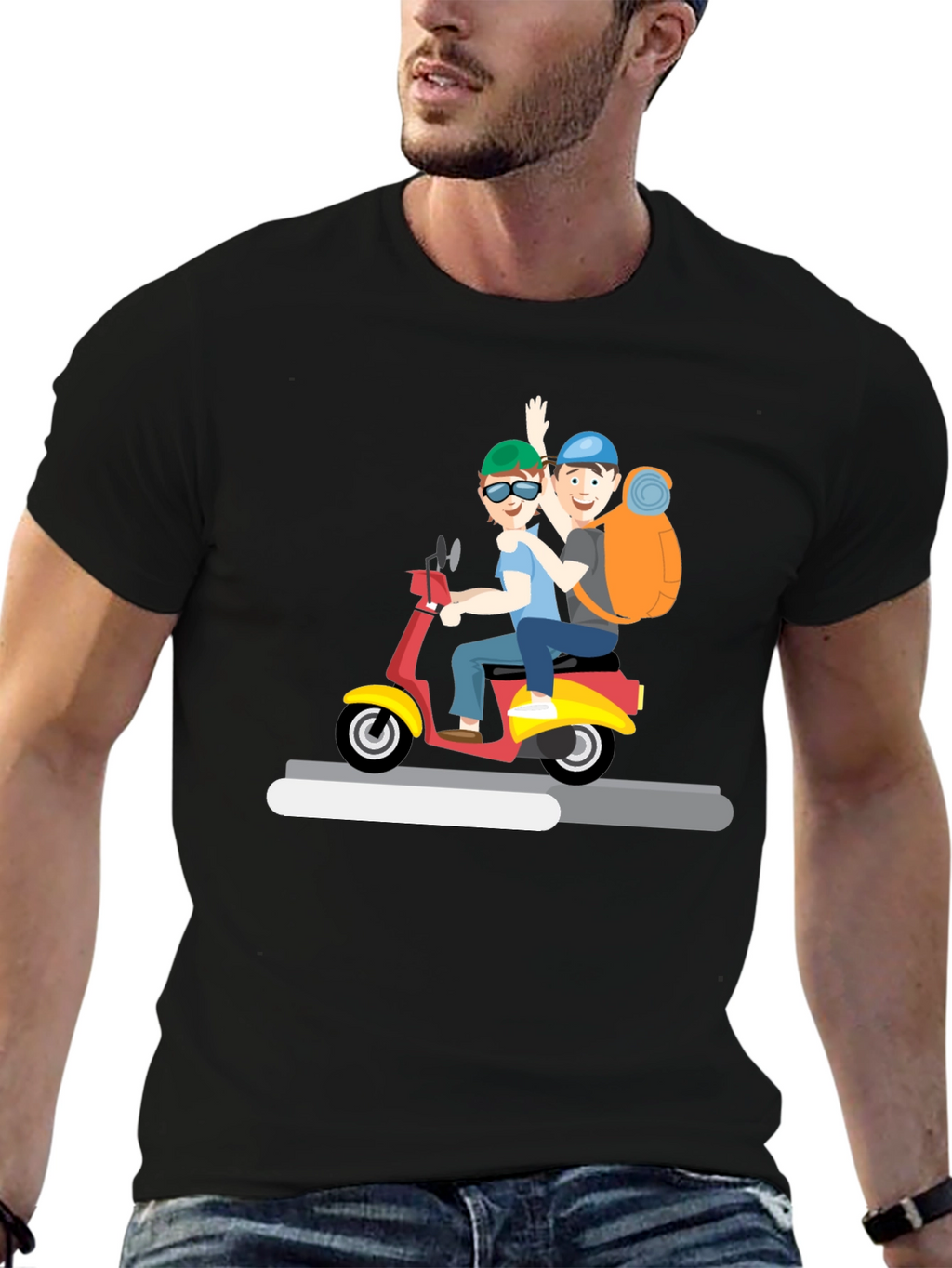 Cartoon Scooter Ride T-Shirt