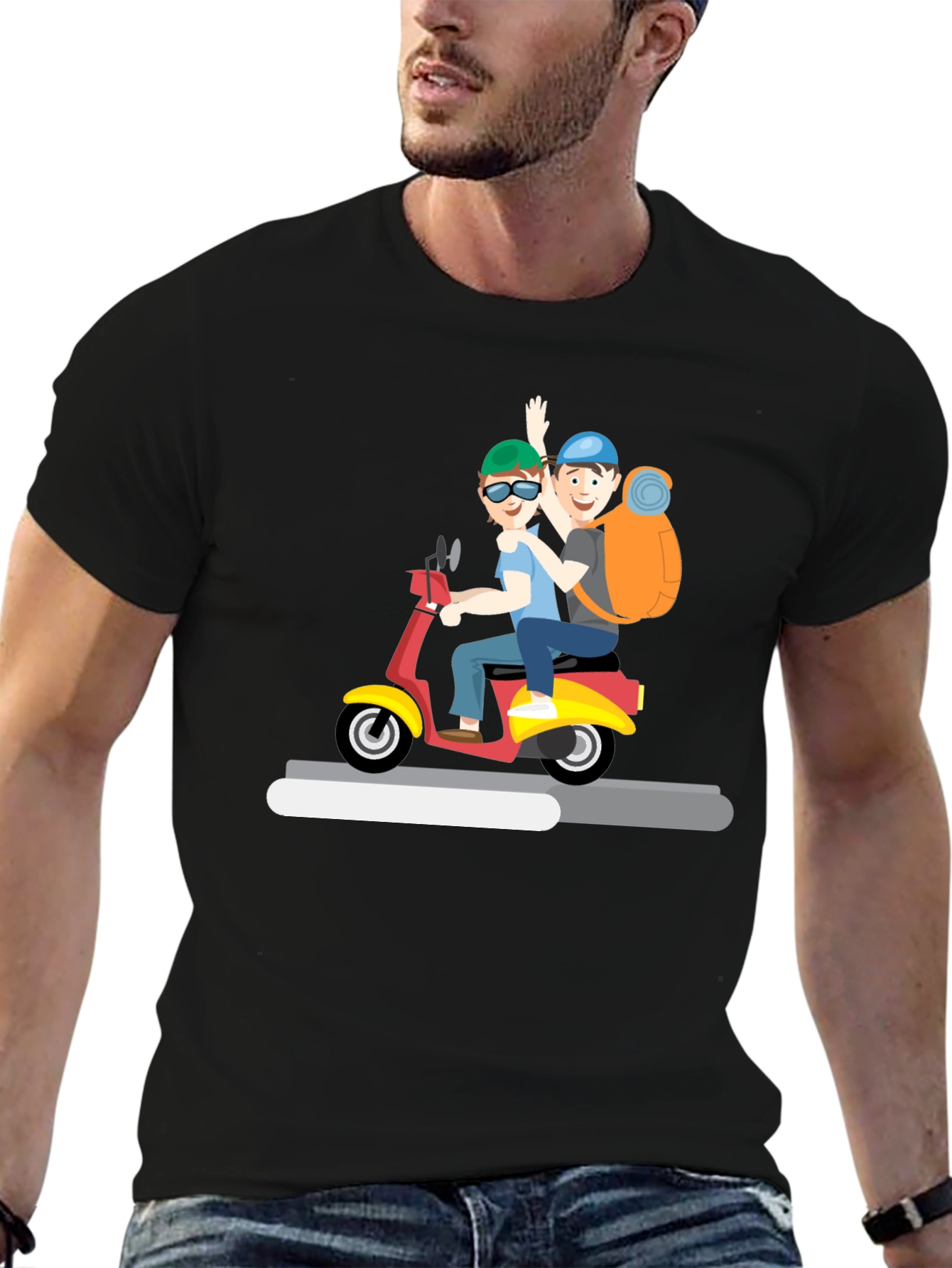Cartoon Scooter Ride T-Shirt