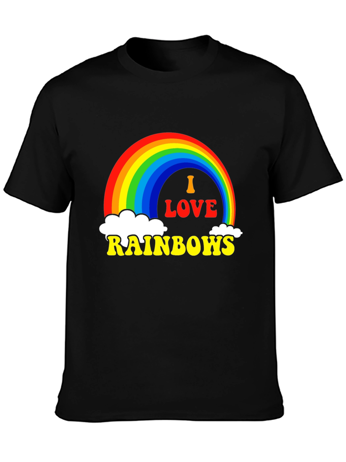 I Love Rainbows Graphic Tee - Black Pride T-Shirt