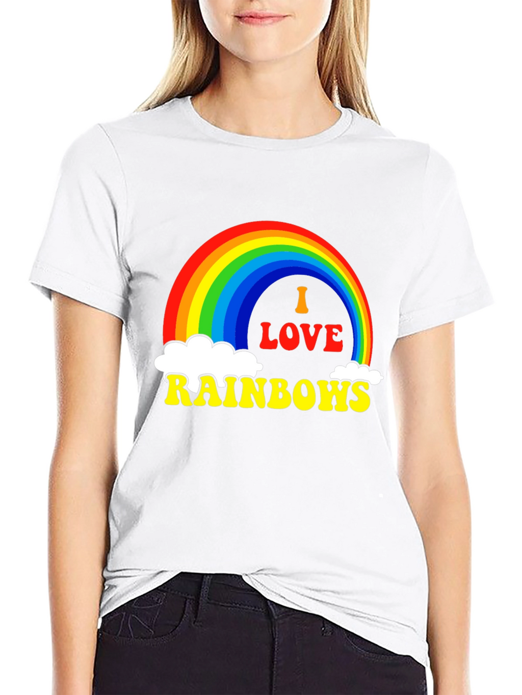 I Love Rainbows Graphic Tee - Black Pride T-Shirt