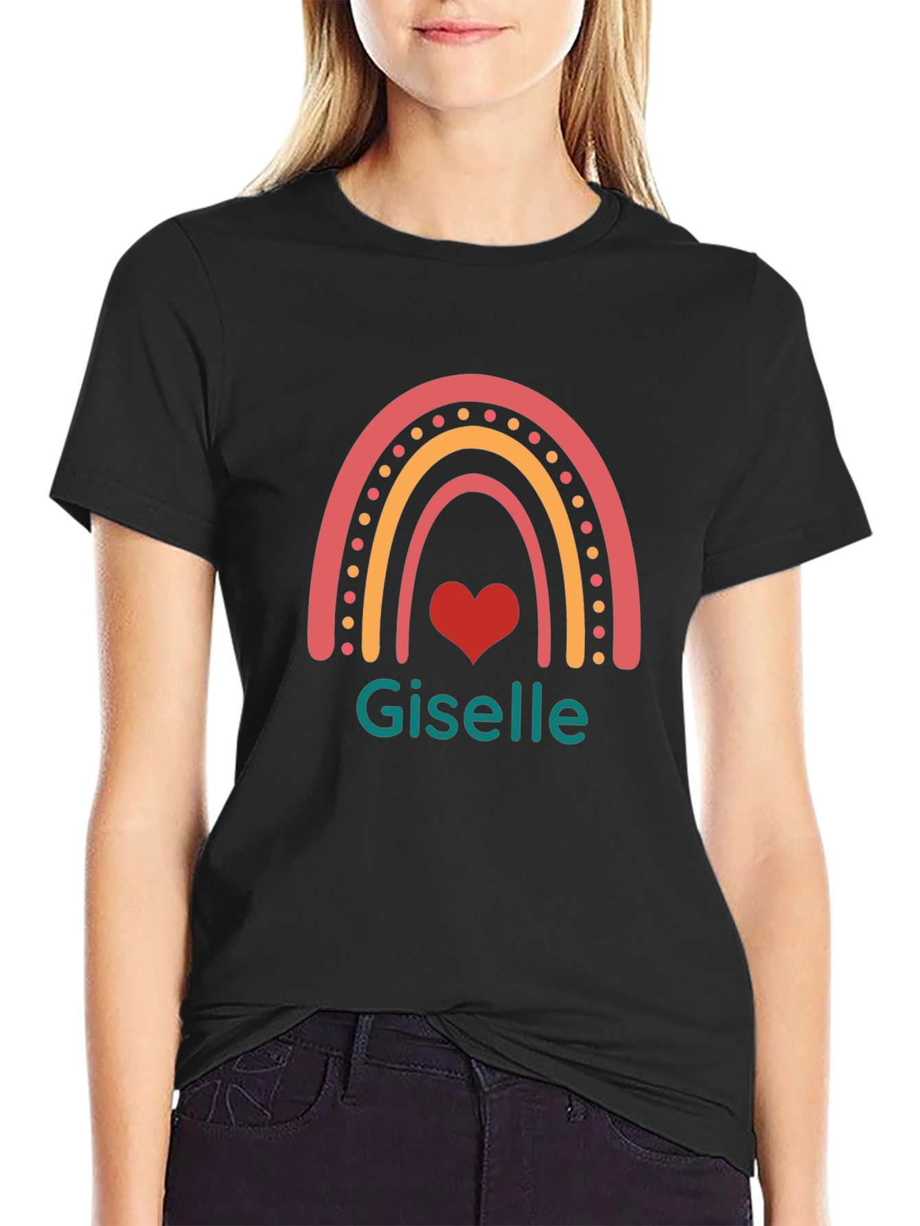 Personalized Rainbow Heart T-Shirt