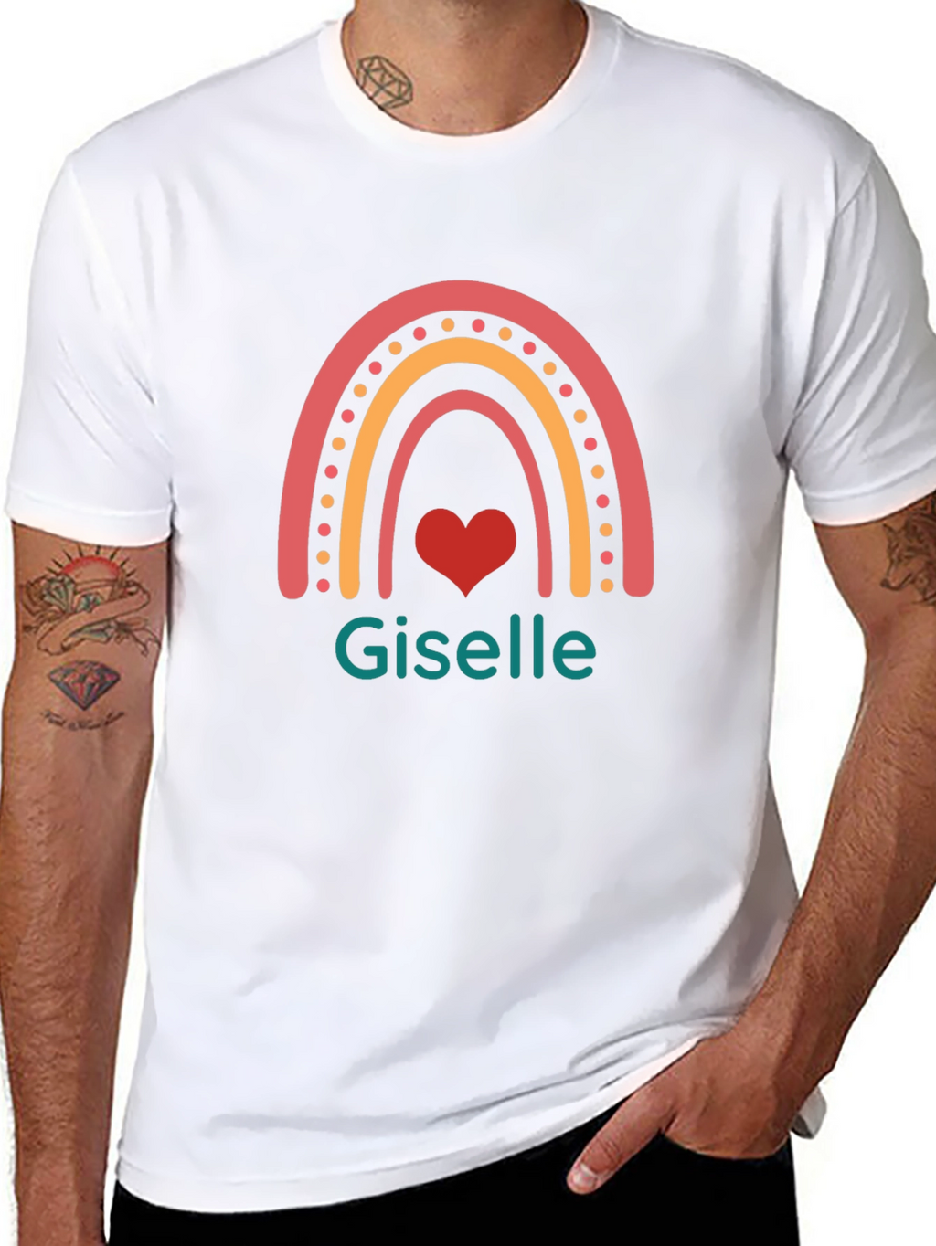 Personalized Rainbow Heart T-Shirt