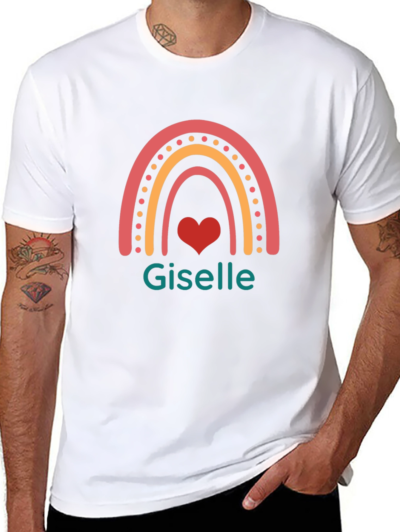 Personalized Rainbow Heart T-Shirt