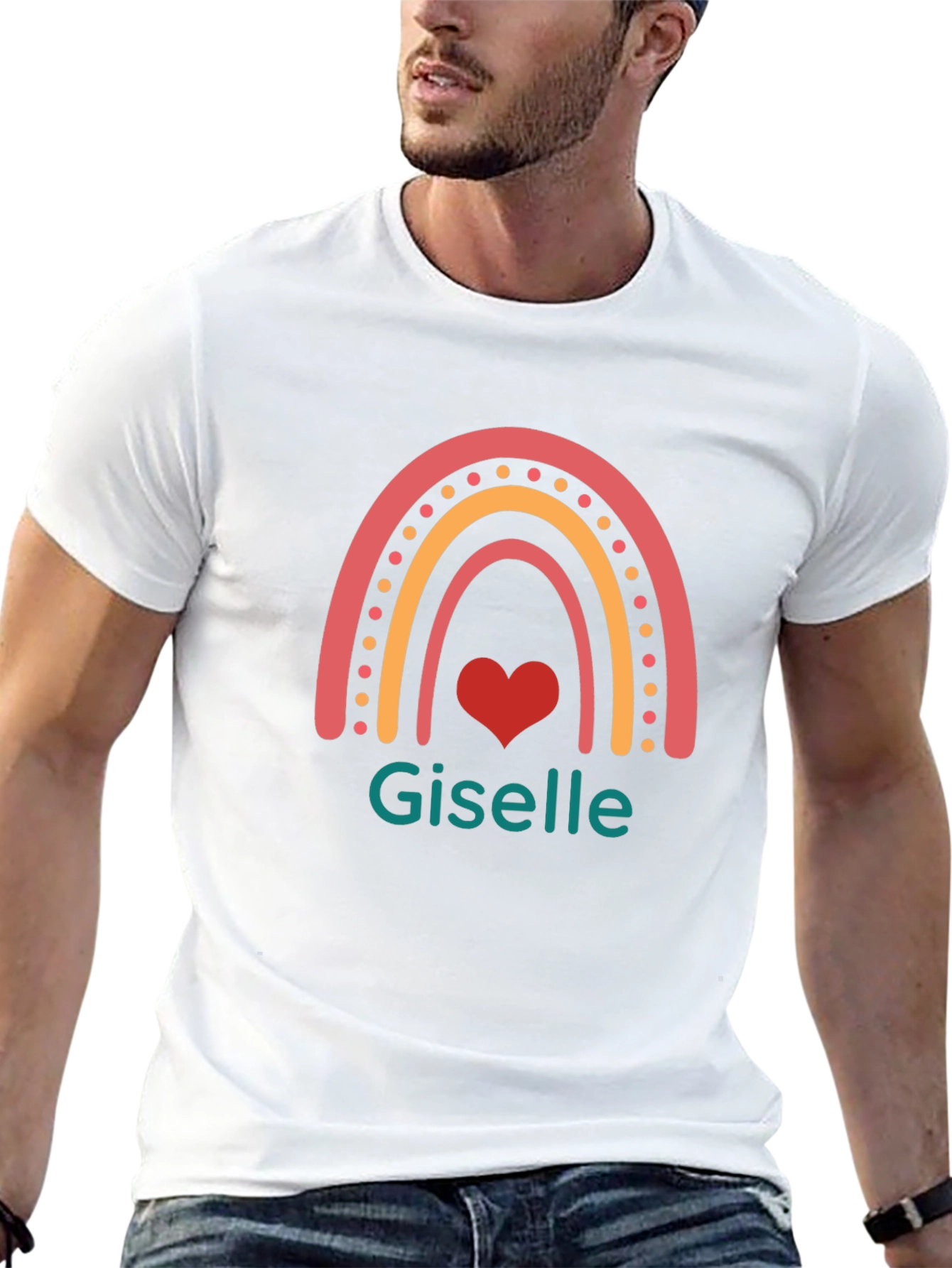 Personalized Rainbow Heart T-Shirt