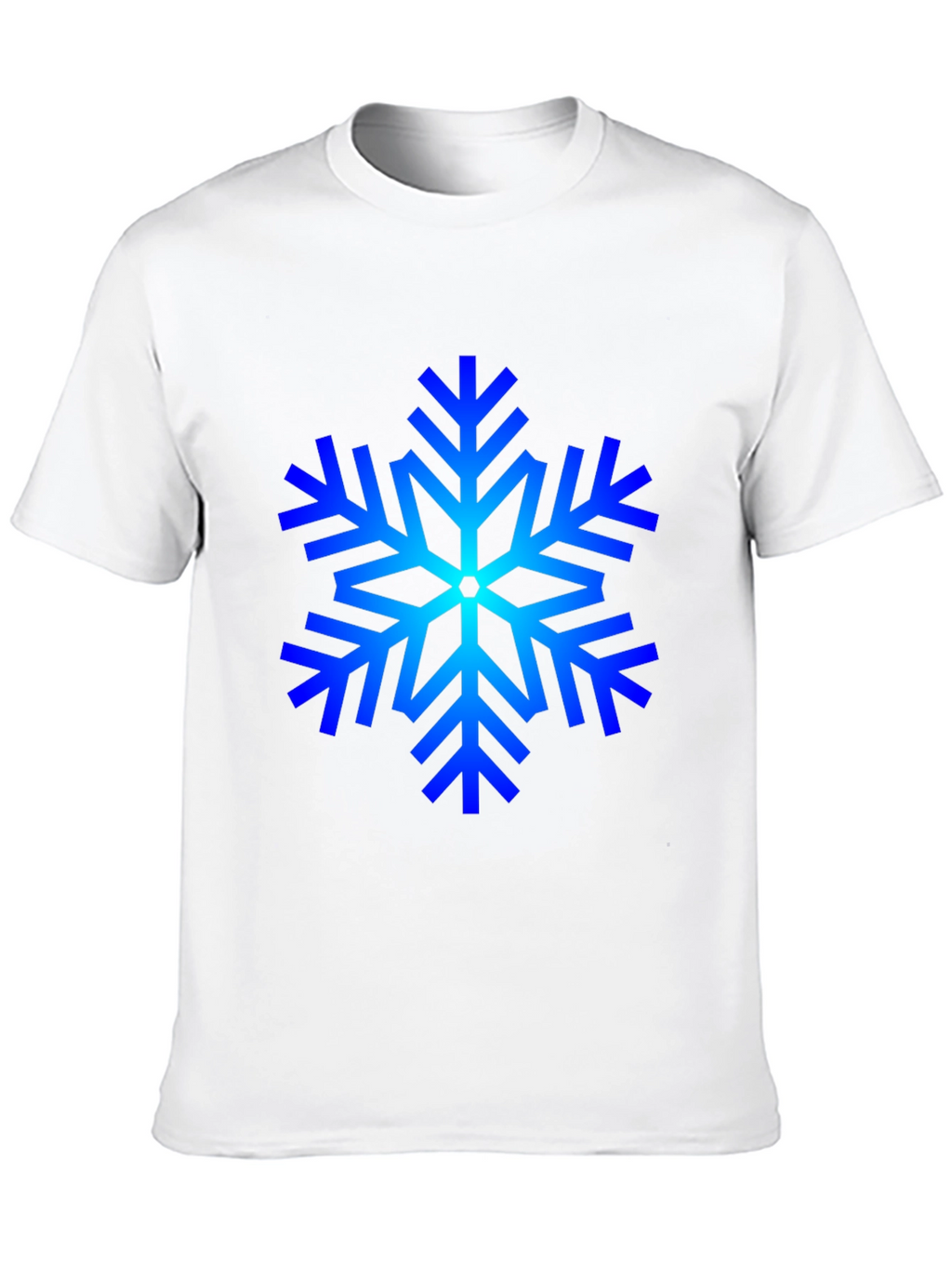 Blue Snowflake Graphic Black T-Shirt