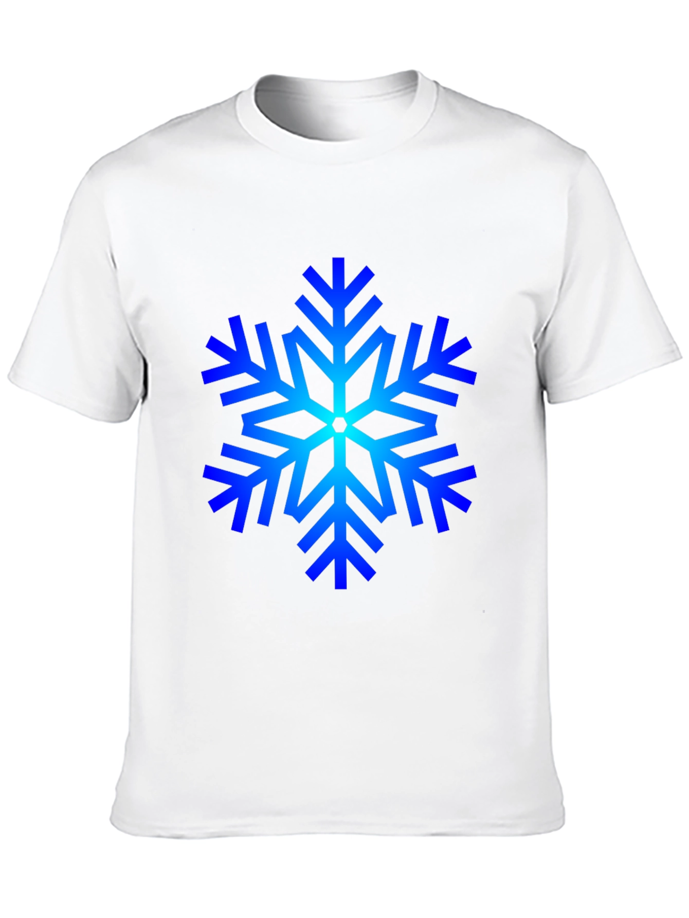 Blue Snowflake Graphic Black T-Shirt