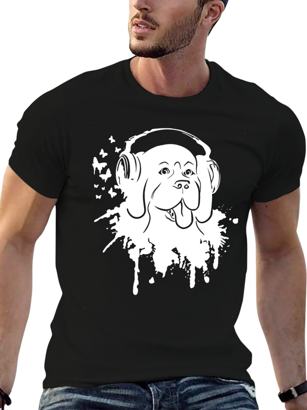 Dog Headphones T-Shirt - Stylish Graphic Tee