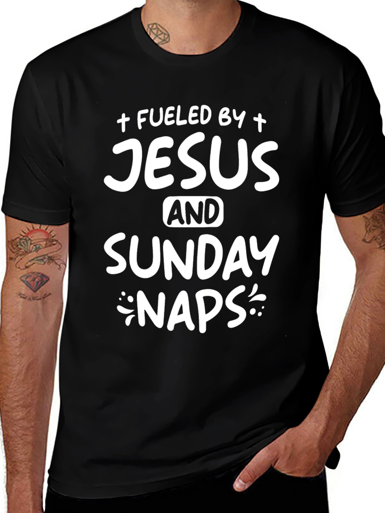 Fueled by Jesus and Sunday Naps Graphic T-Shirt