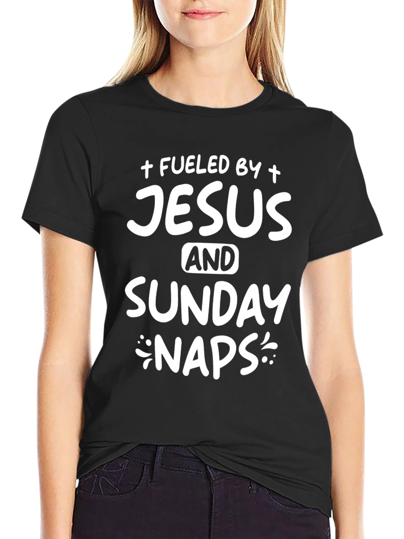 Fueled by Jesus and Sunday Naps Graphic T-Shirt