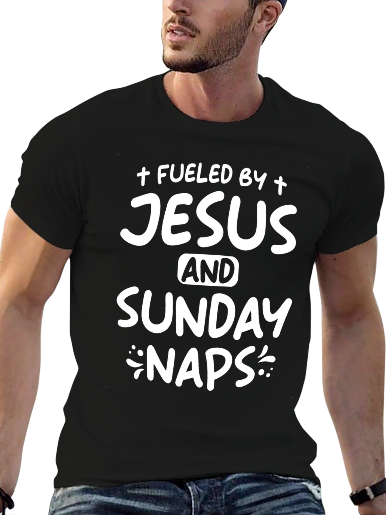 Fueled by Jesus and Sunday Naps Graphic T-Shirt