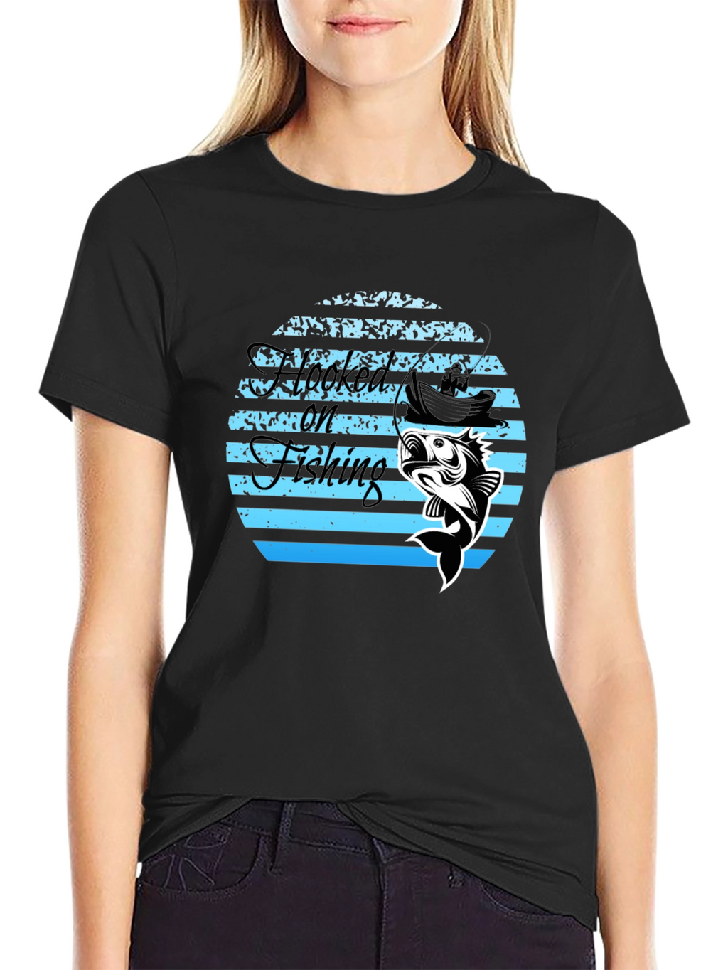 Hooked On Fishing Graphic T-Shirt