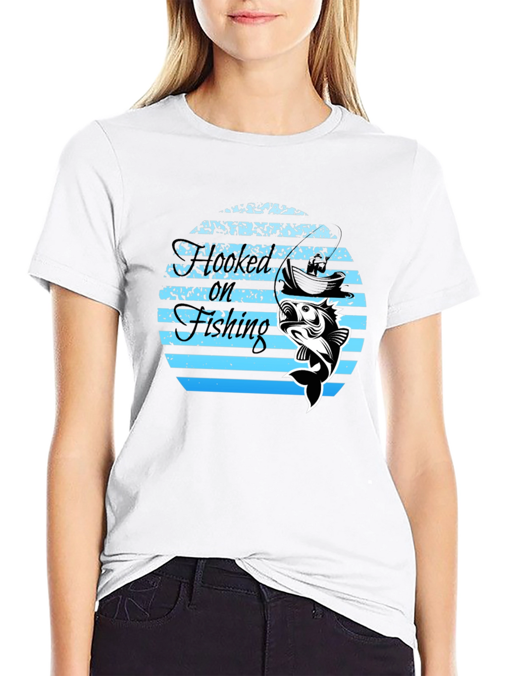 Hooked On Fishing Graphic T-Shirt