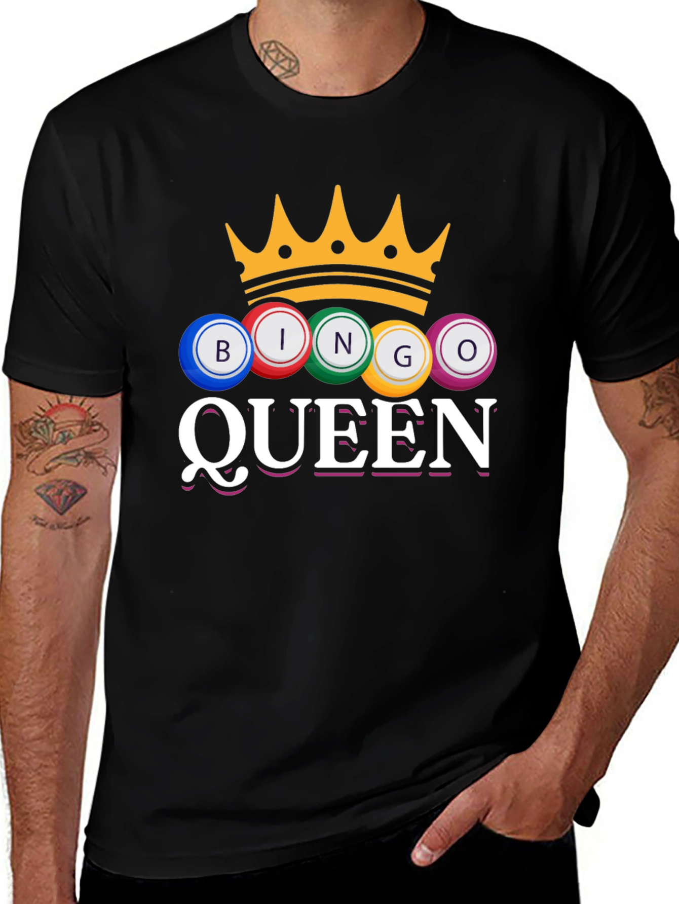 Bingo Queen T-Shirt Crown Game Night Tee