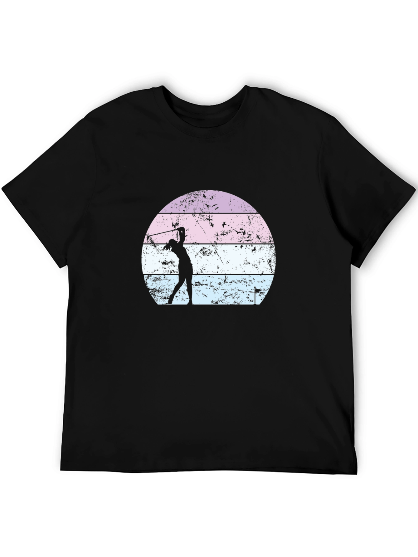 Retro Golfer T-Shirt - Vintage Sunset Design