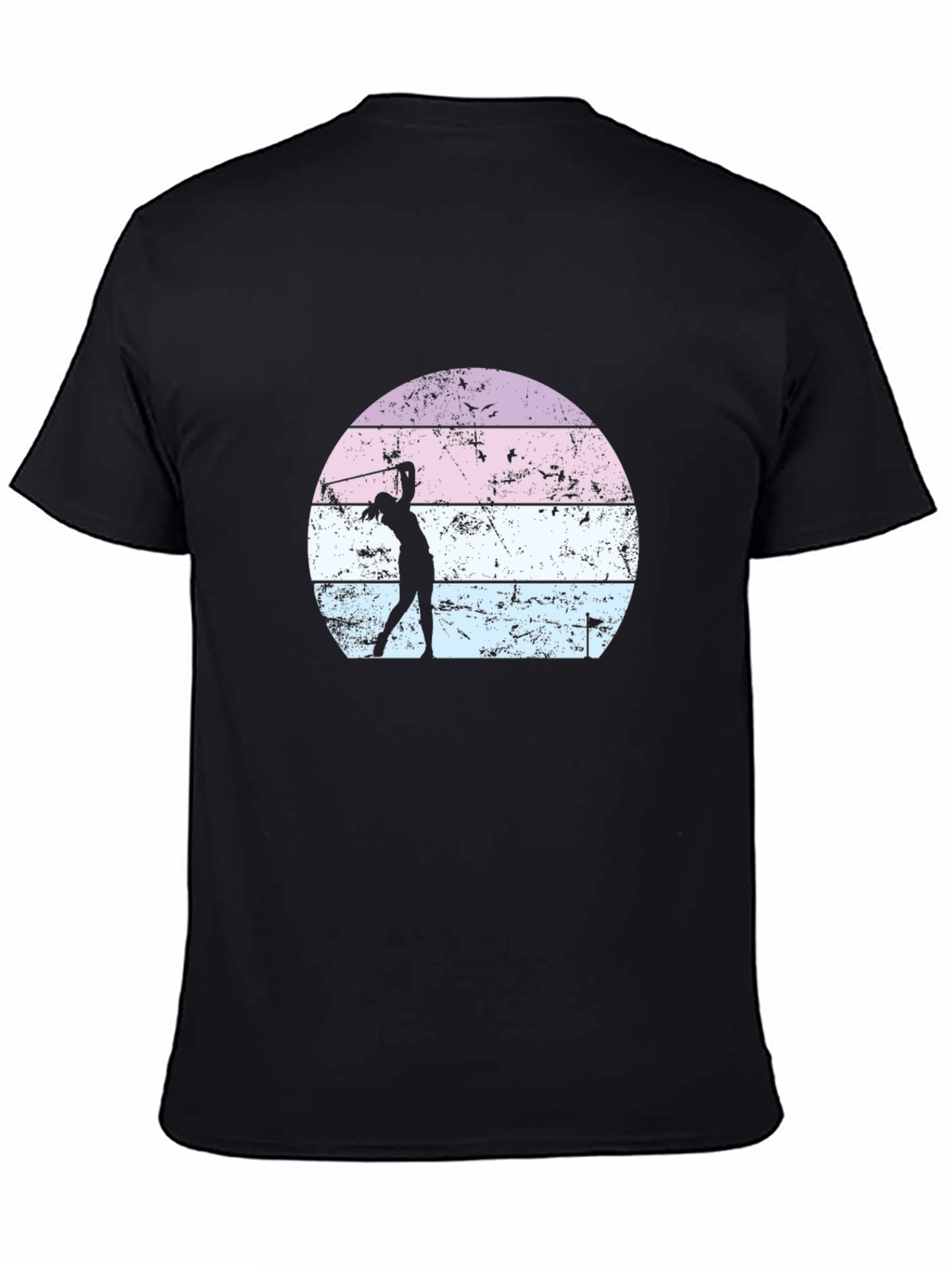 Retro Golfer T-Shirt - Vintage Sunset Design