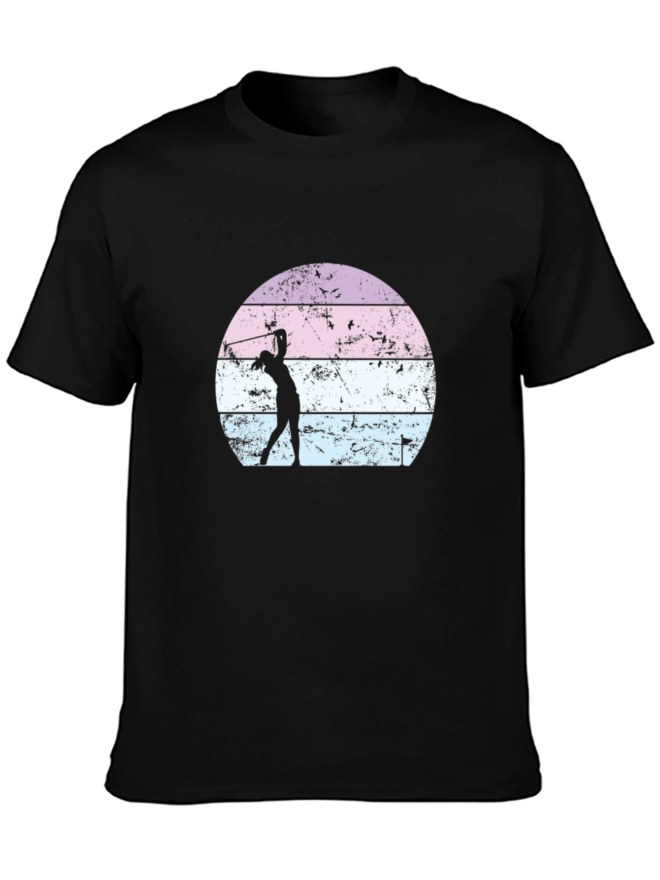 Retro Golfer T-Shirt - Vintage Sunset Design