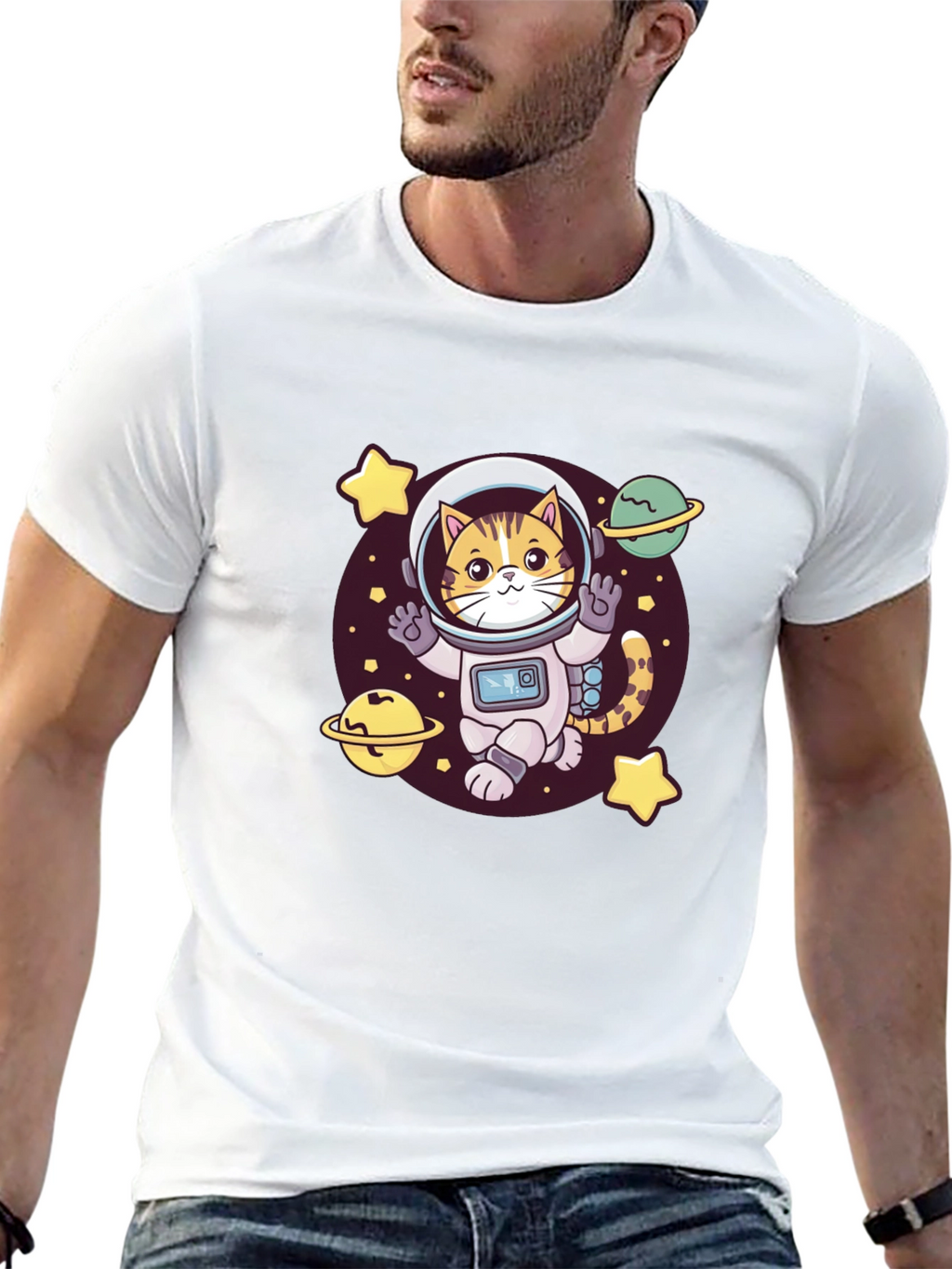 Astronaut Cat T-Shirt - Space Kitty Tee