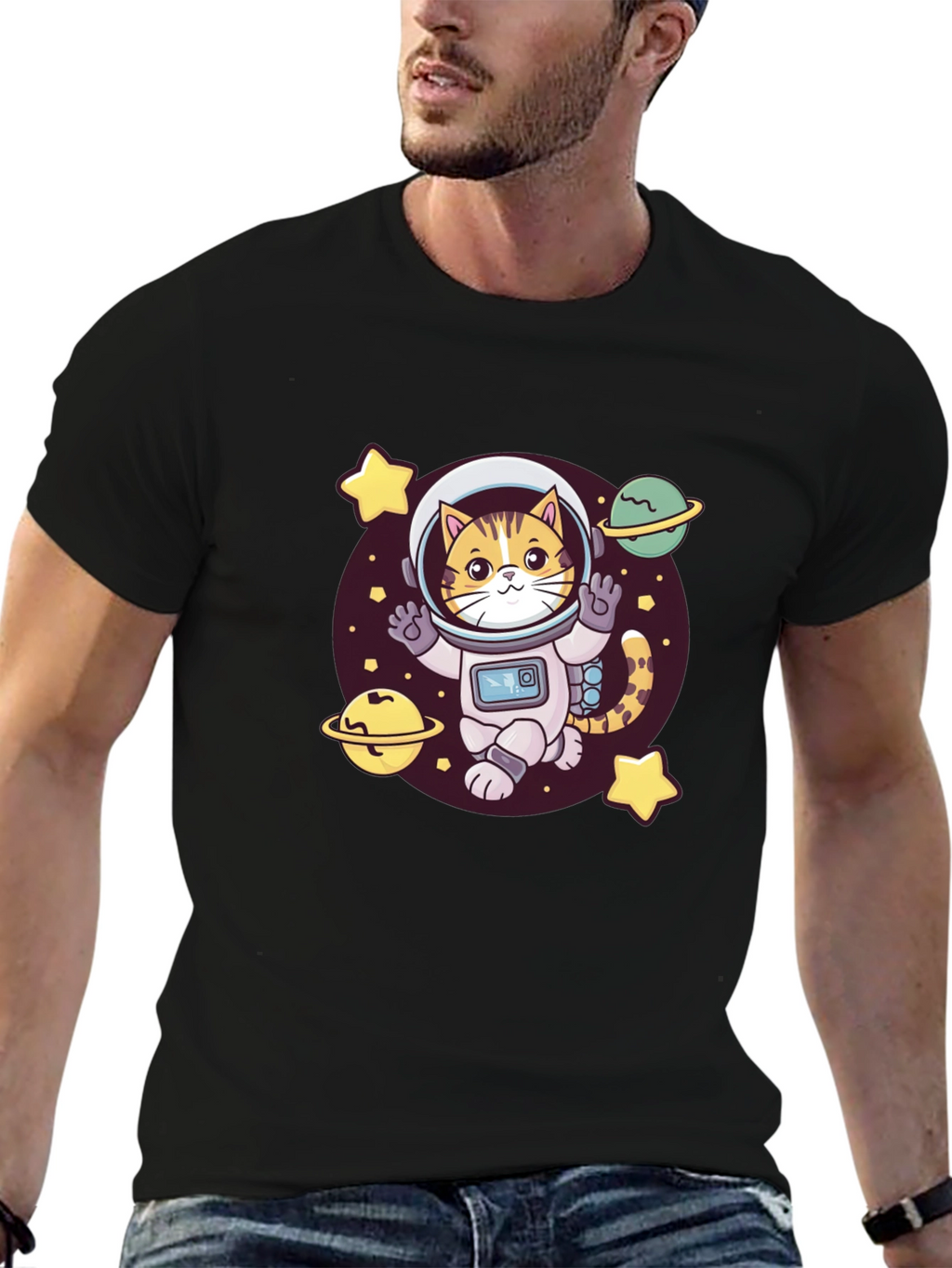 Astronaut Cat T-Shirt - Space Kitty Tee