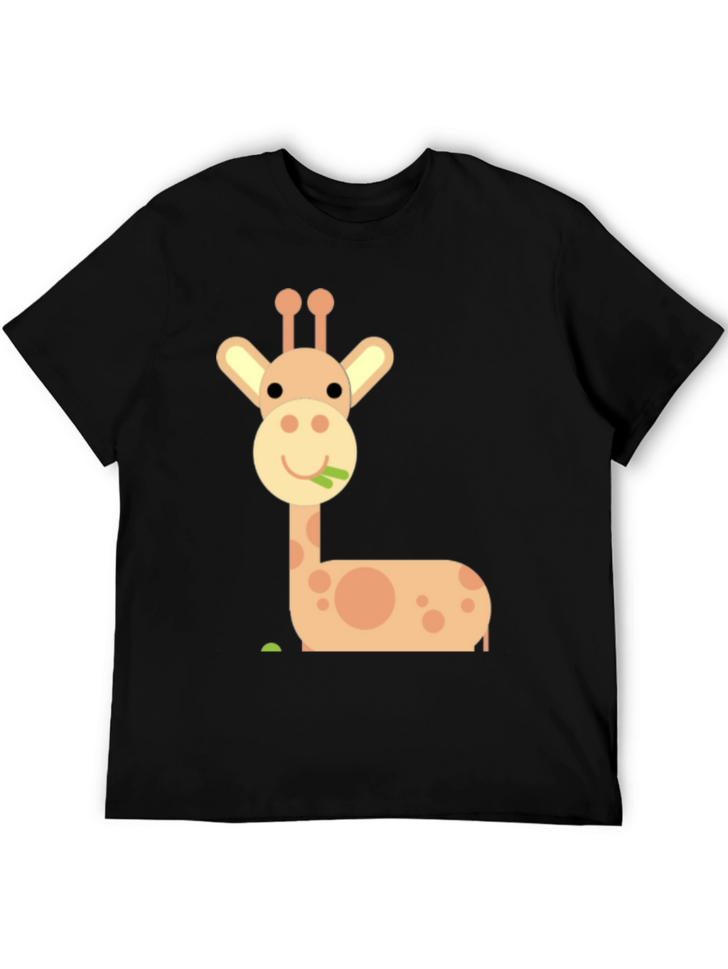 Cute Giraffe Graphic Tee - Black Cotton Blend Shirt