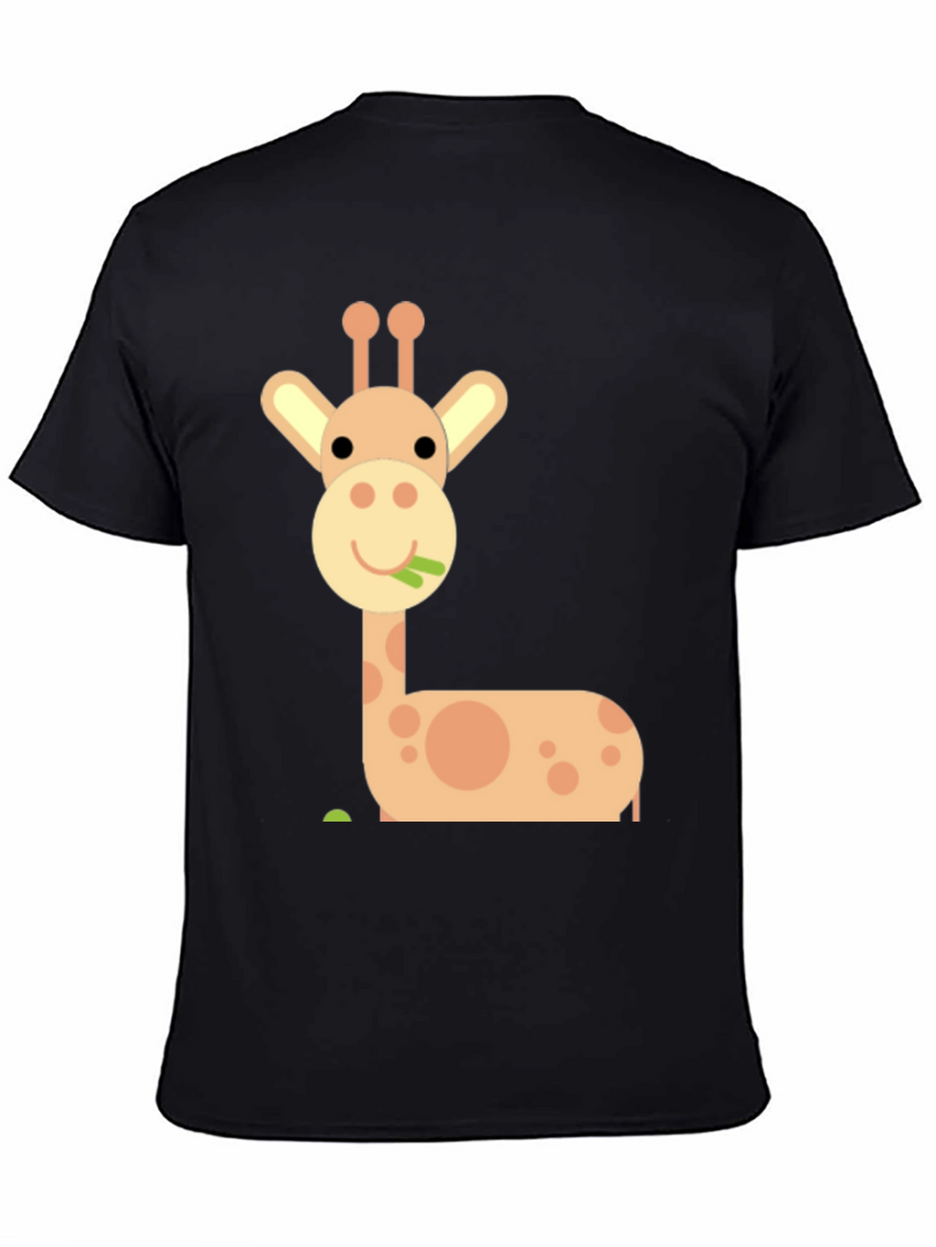 Cute Giraffe Graphic Tee - Black Cotton Blend Shirt