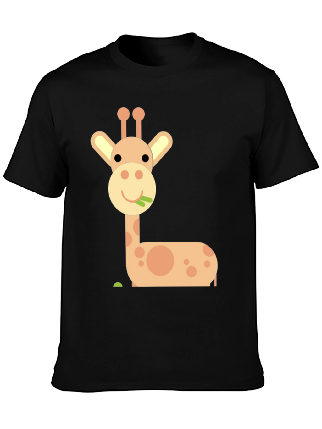 Cute Giraffe Graphic Tee - Black Cotton Blend Shirt