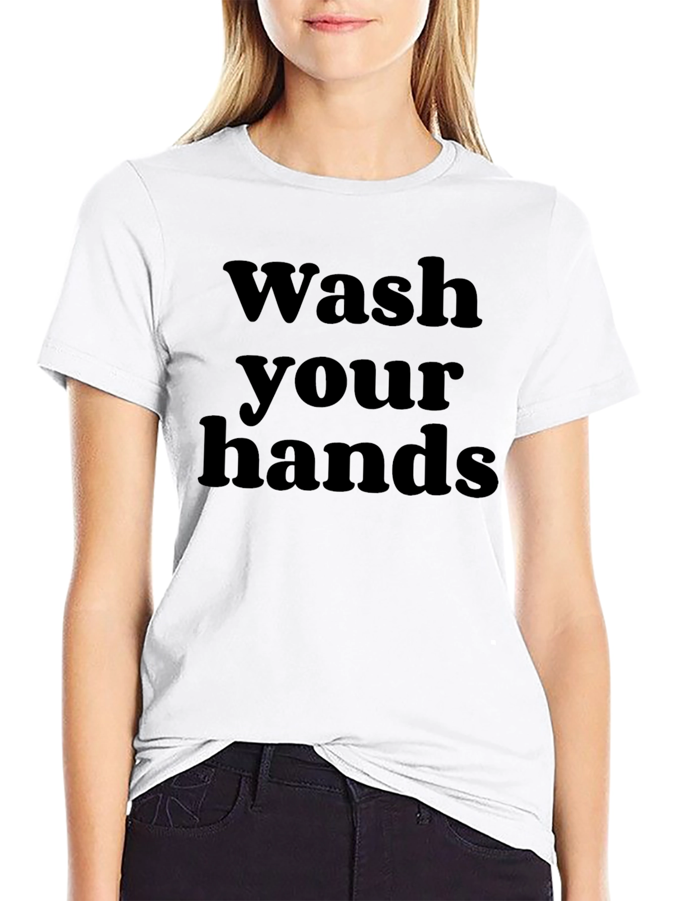 Wash Your Hands Black Graphic Tee