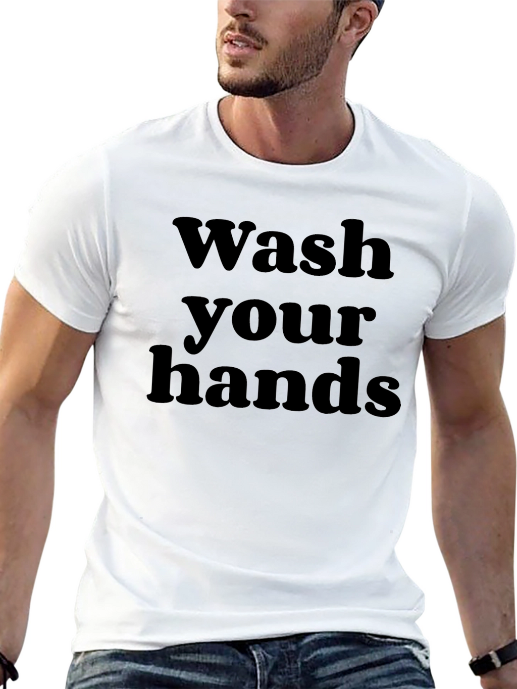 Wash Your Hands Black Graphic Tee
