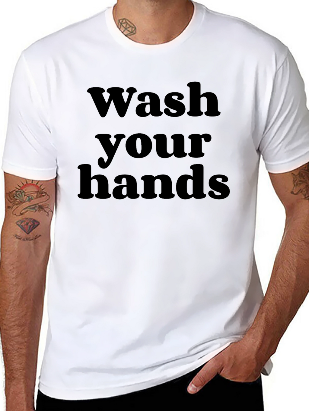 Wash Your Hands Black Graphic Tee