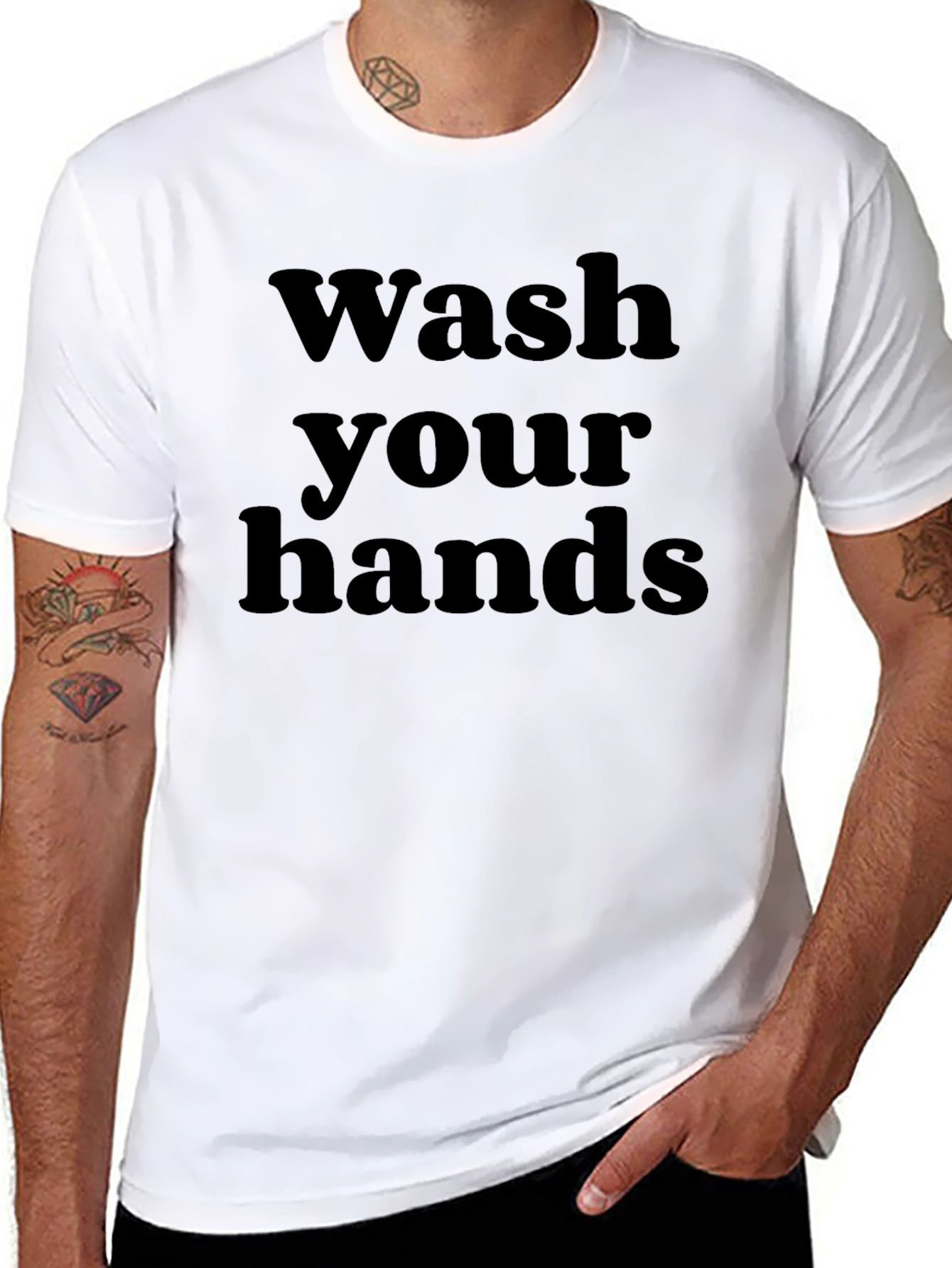 Wash Your Hands Black Graphic Tee