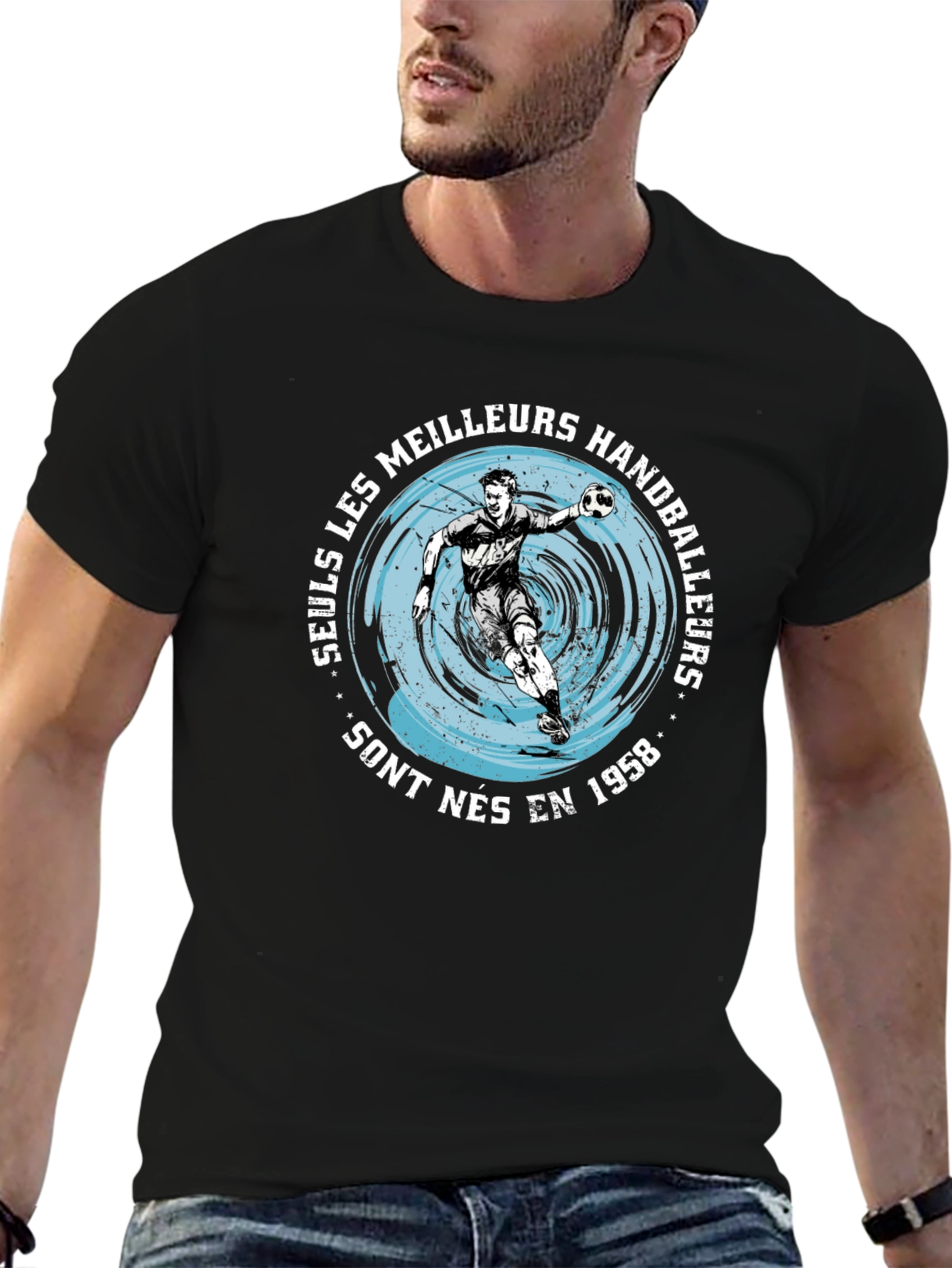 Handball Player Graphic T-Shirt - Born in 1958