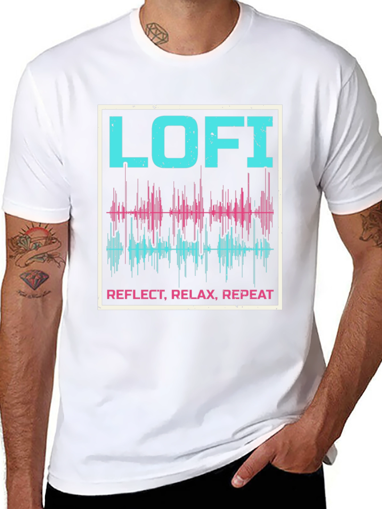 Lo-fi Reflect Relax Repeat Graphic Tee