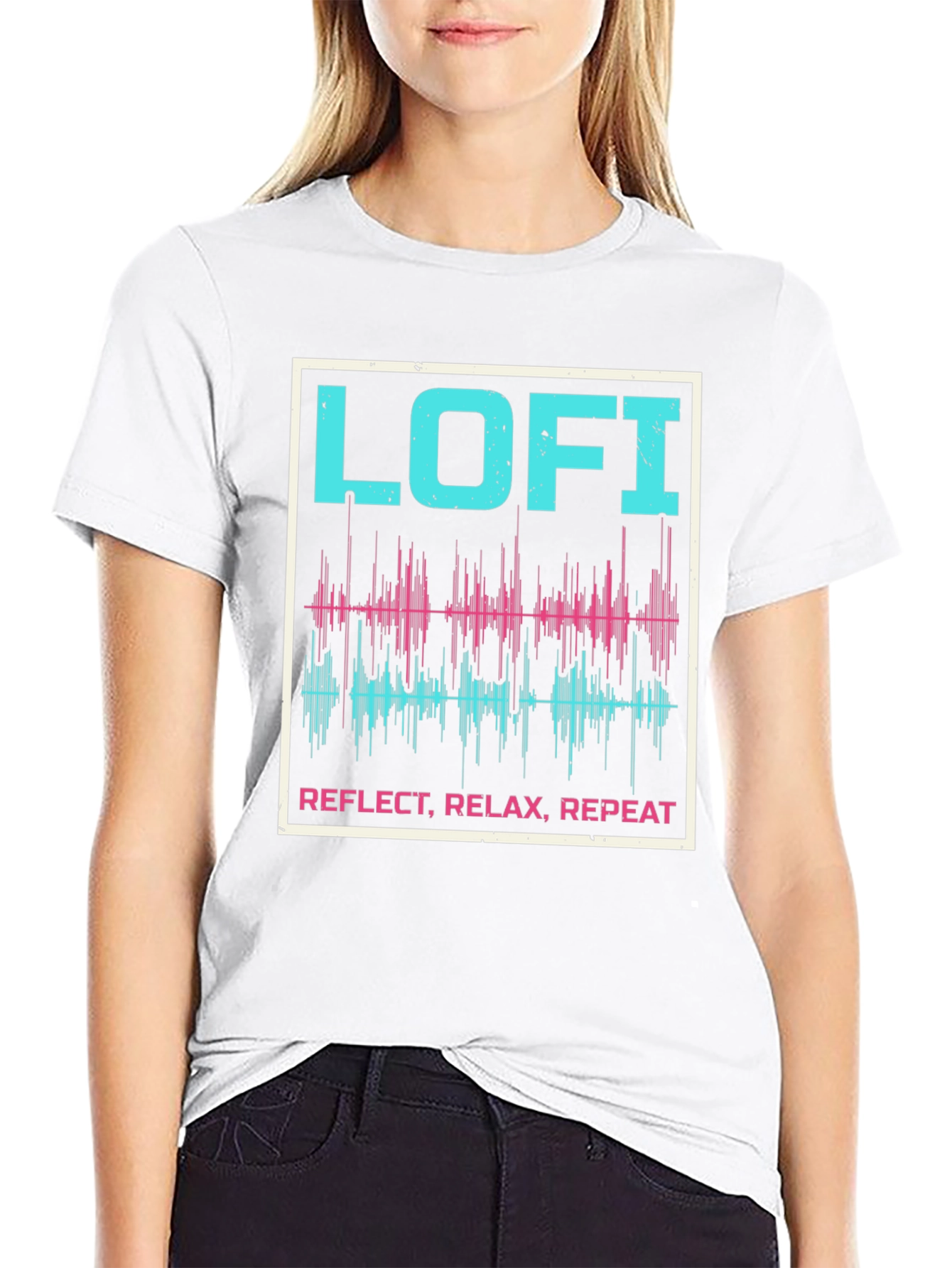 Lo-fi Reflect Relax Repeat Graphic Tee