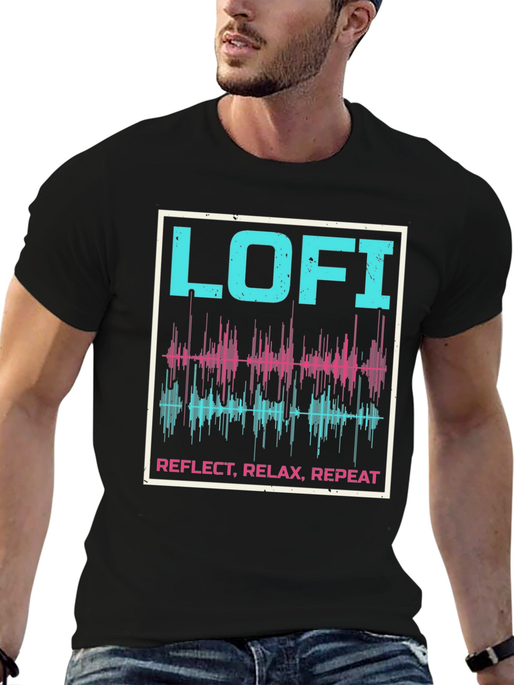 Lo-fi Reflect Relax Repeat Graphic Tee