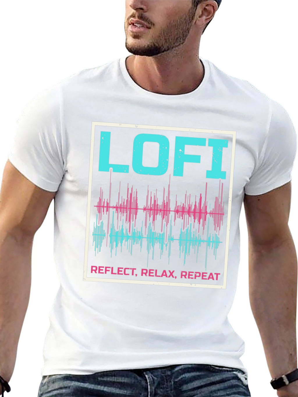 Lo-fi Reflect Relax Repeat Graphic Tee