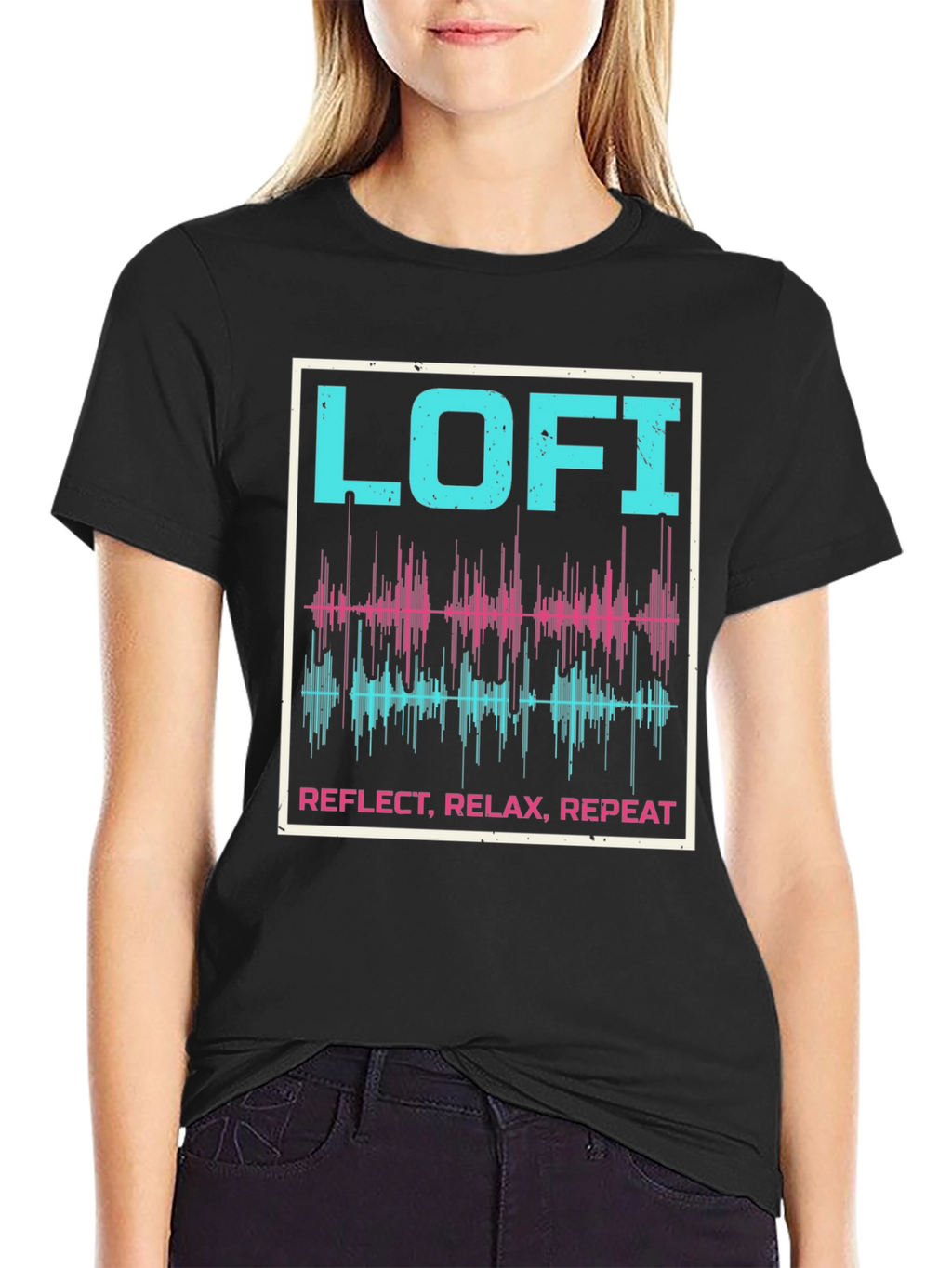 Lo-fi Reflect Relax Repeat Graphic Tee