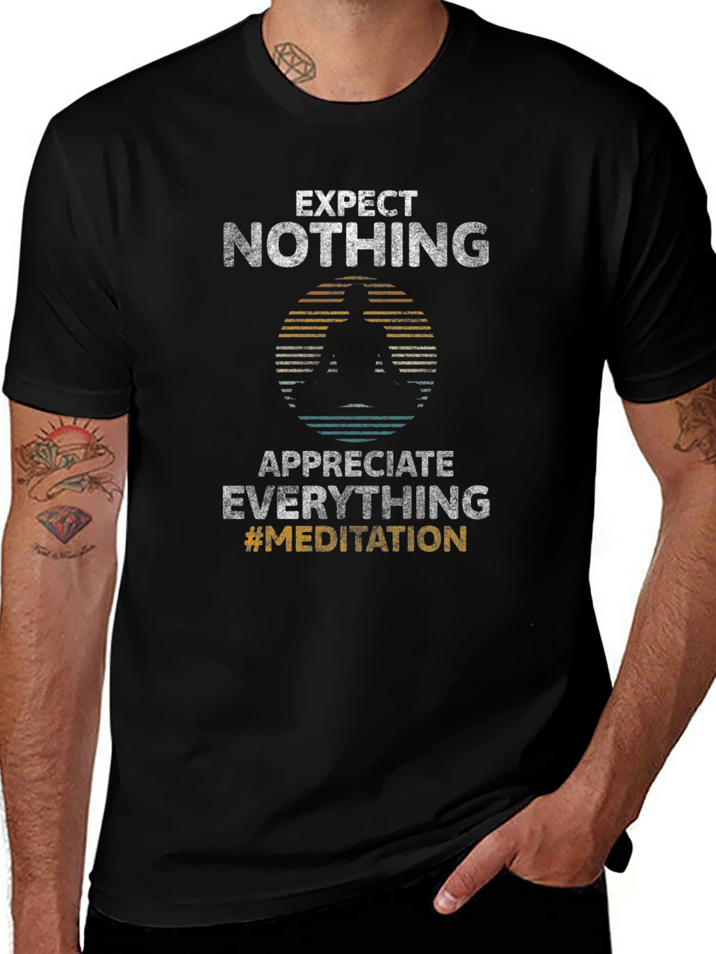 Expect Nothing Appreciate Everything Black T-Shirt