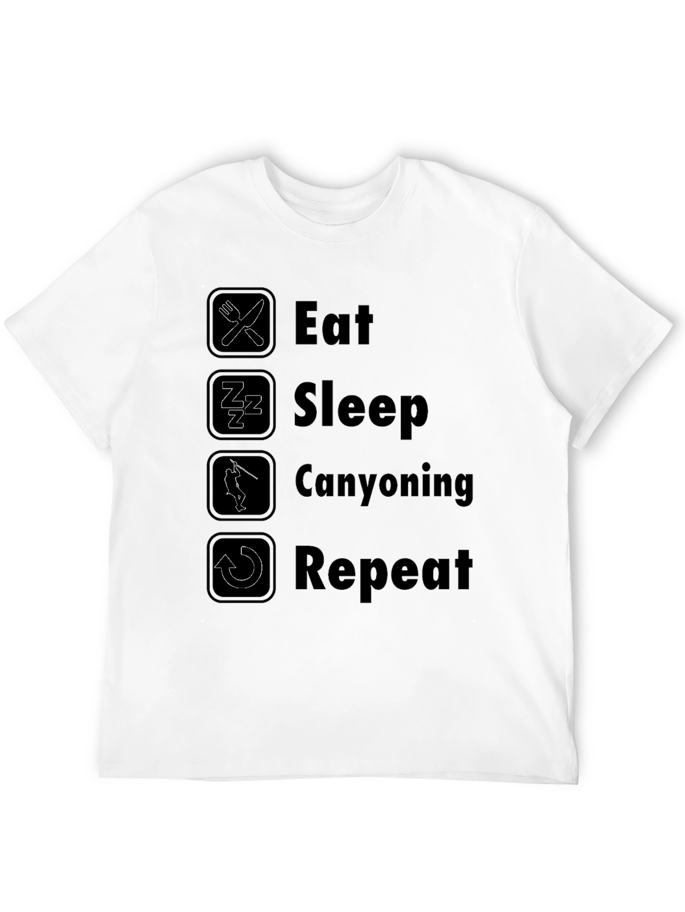 Eat Sleep Canyoning Repeat Black T-Shirt