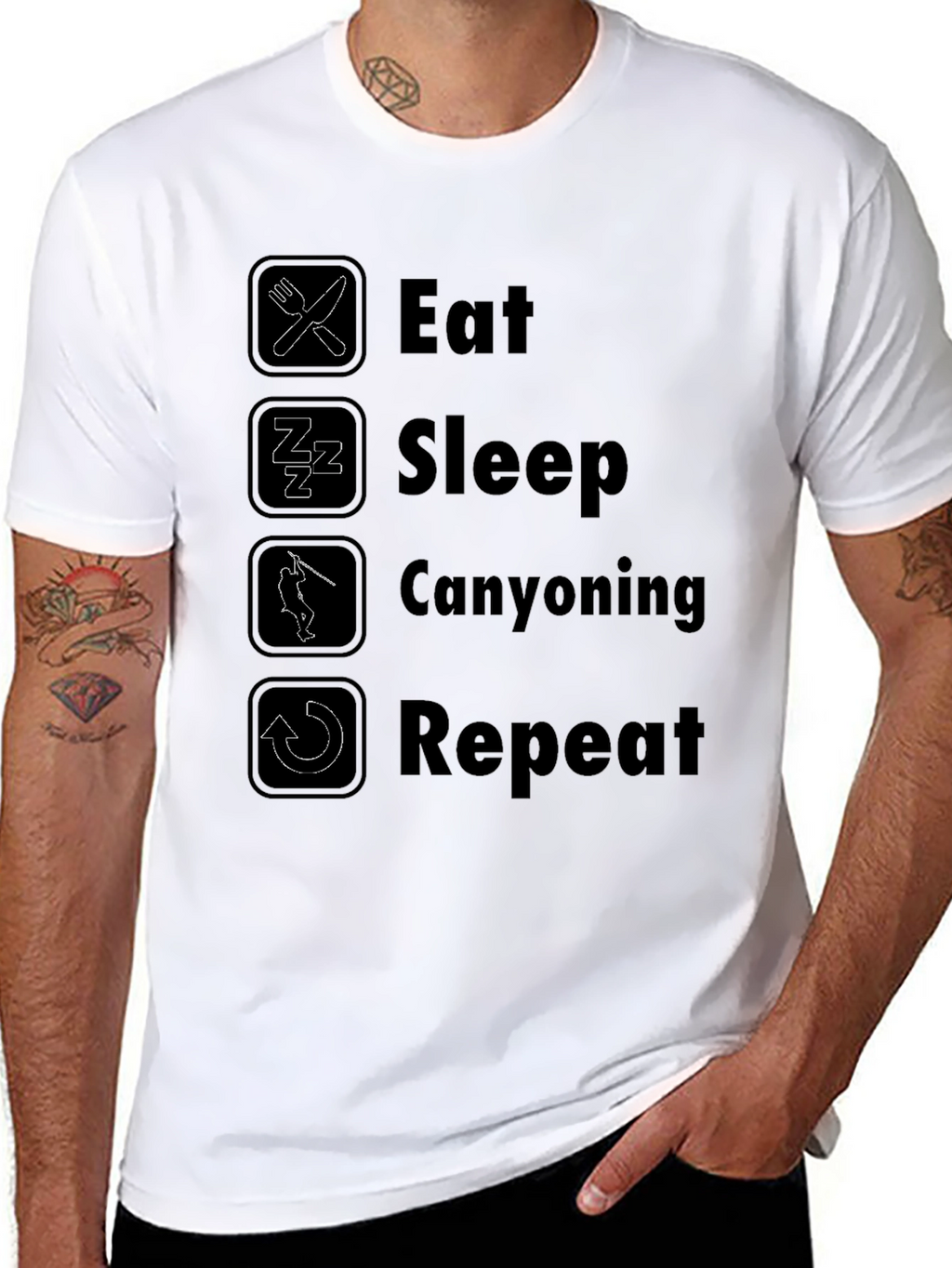 Eat Sleep Canyoning Repeat Black T-Shirt