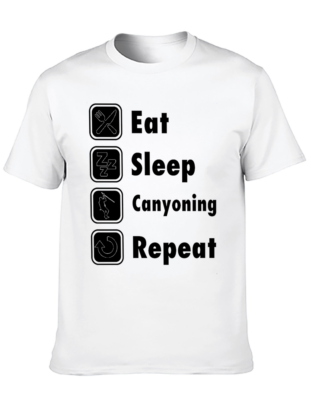 Eat Sleep Canyoning Repeat Black T-Shirt