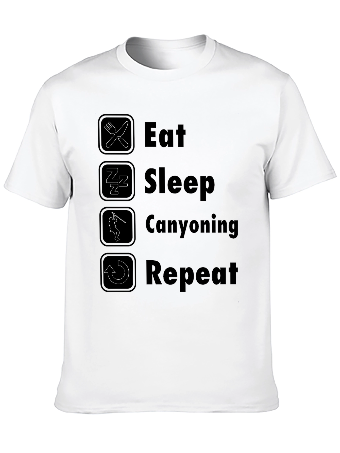 Eat Sleep Canyoning Repeat Black T-Shirt
