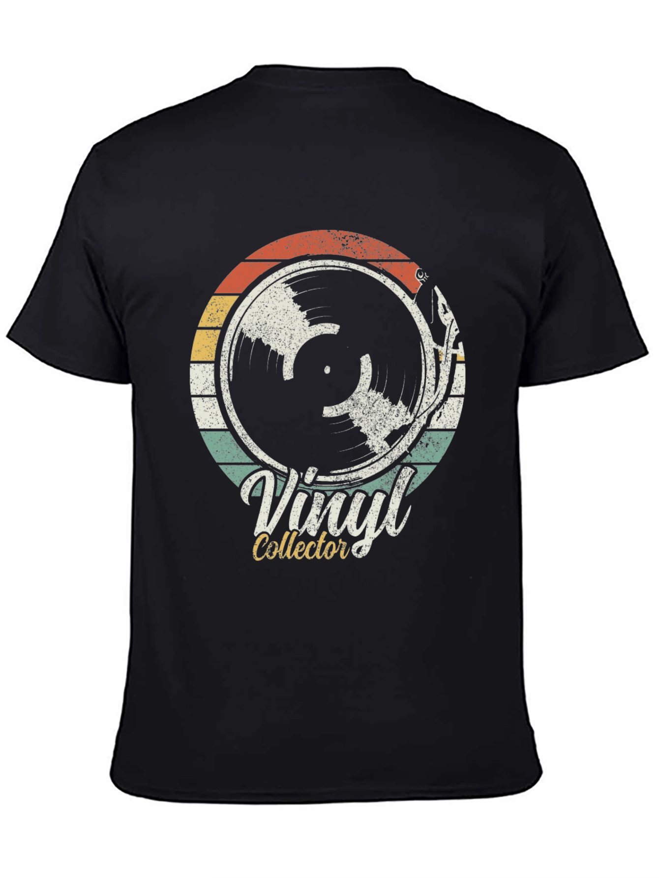 Vintage Vinyl Record Collector Black Graphic T-Shirt