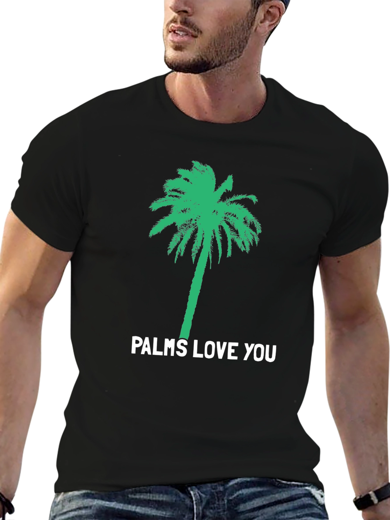 Palms Love You Black Graphic Tee