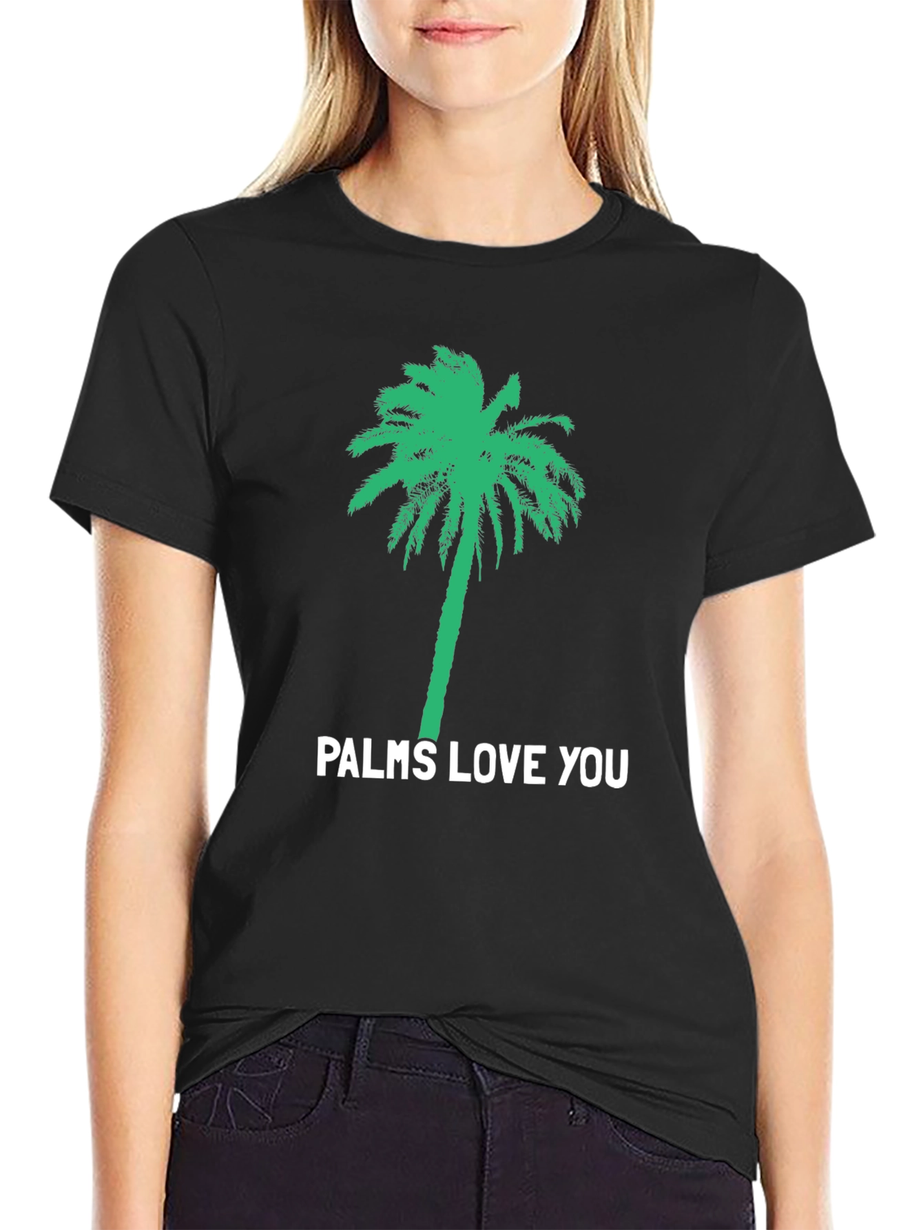 Palms Love You Black Graphic Tee